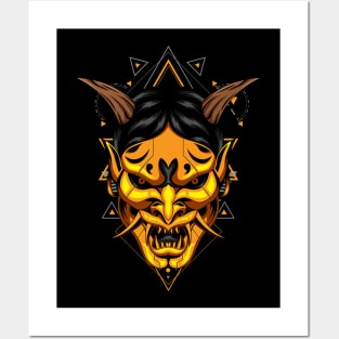 oni samurai gold Posters and Art